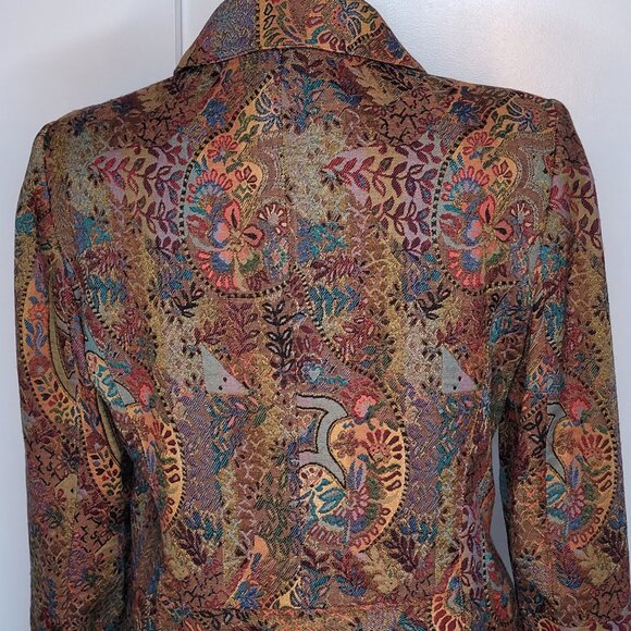 Christina Rotelli Tapestry Brocade Long Coat – Size 12 - Picture 6 of 12